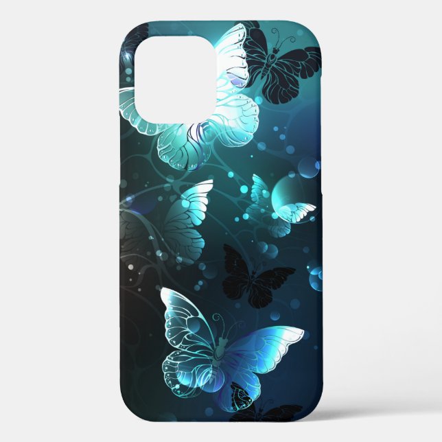 Mint Night Butterflies Case-Mate iPhone Case (Back)