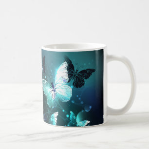 Mint Night Butterflies Coffee Mug