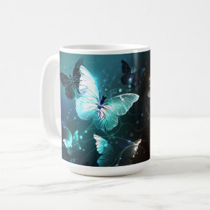 Mint Night Butterflies Coffee Mug