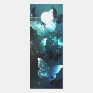 Mint Night Butterflies Door Hanger
