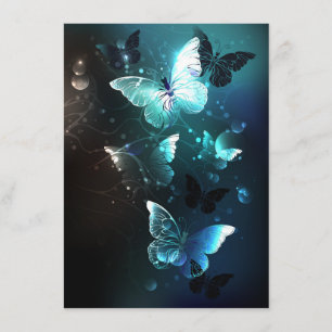 Mint Night Butterflies Enclosure Card