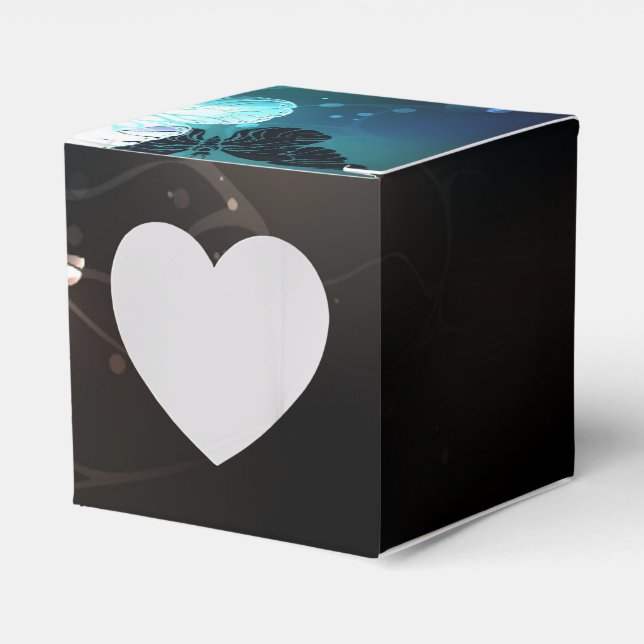 Mint Night Butterflies Favor Box (Front Side)