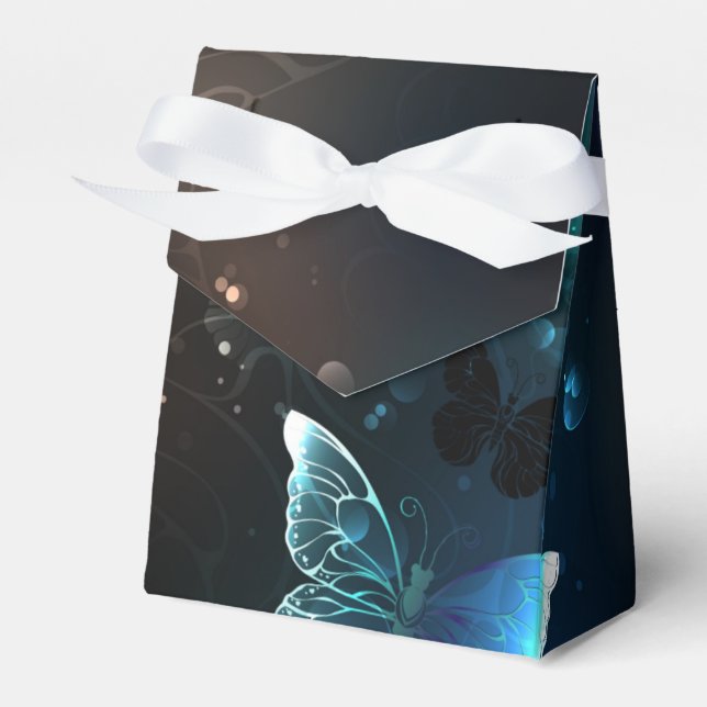 Mint Night Butterflies Favor Box (Front Side)