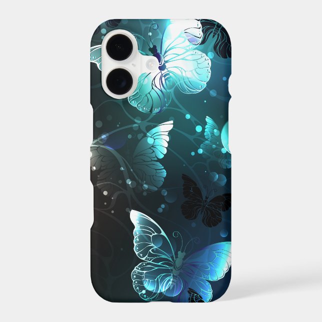 Mint Night Butterflies iPhone Case (Back)