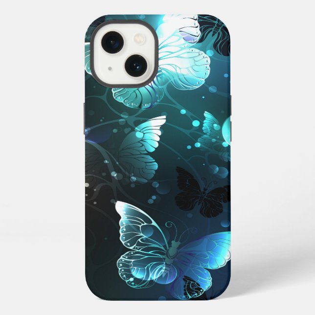 Mint Night Butterflies iPhone Case (Back)