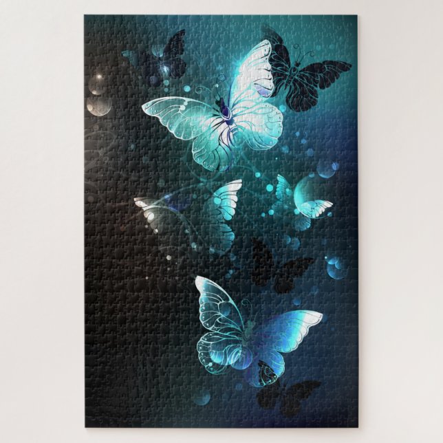 Mint Night Butterflies Jigsaw Puzzle (Vertical)