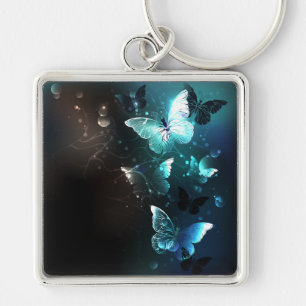 Mint Night Butterflies Keychain