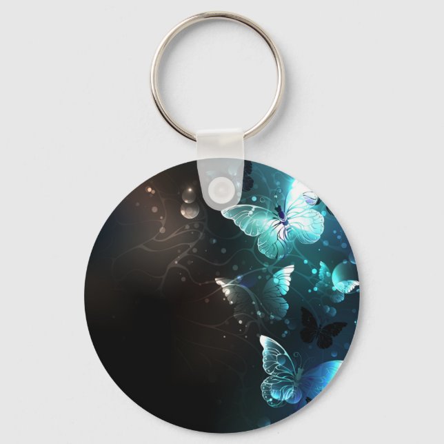 Mint Night Butterflies Keychain (Front)