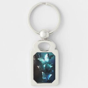 Mint Night Butterflies Keychain