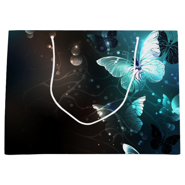Mint Night Butterflies Large Gift Bag (Front)