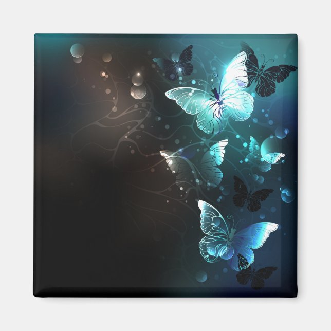 Mint Night Butterflies Magnet (Front)