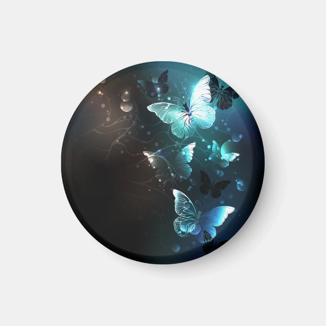 Mint Night Butterflies Magnet (Front)