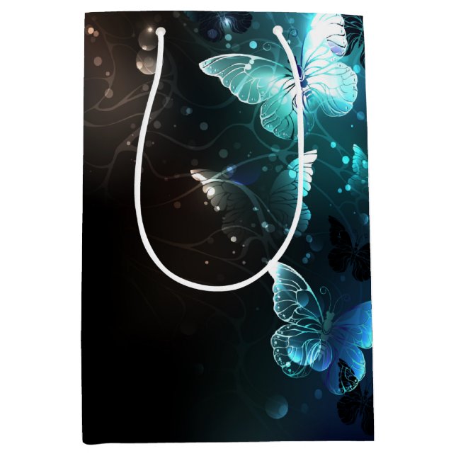 Mint Night Butterflies Medium Gift Bag (Front)