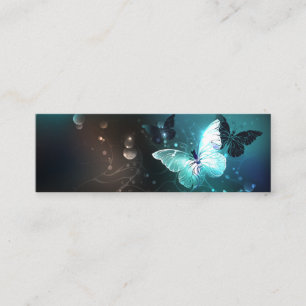 Mint Night Butterflies Mini Business Card