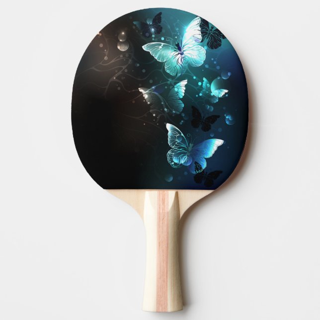 Mint Night Butterflies Ping Pong Paddle (Front)
