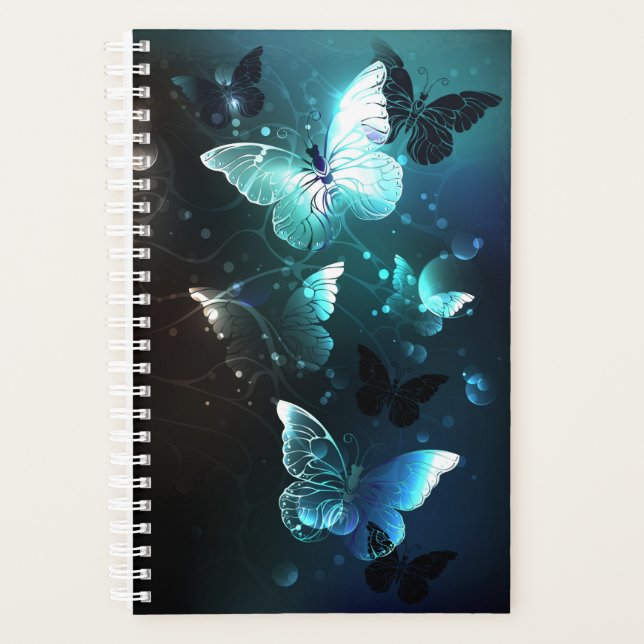 Mint Night Butterflies Planner (Front)