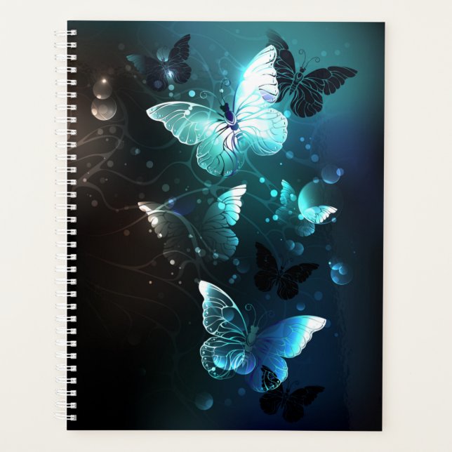 Mint Night Butterflies Planner (Front)