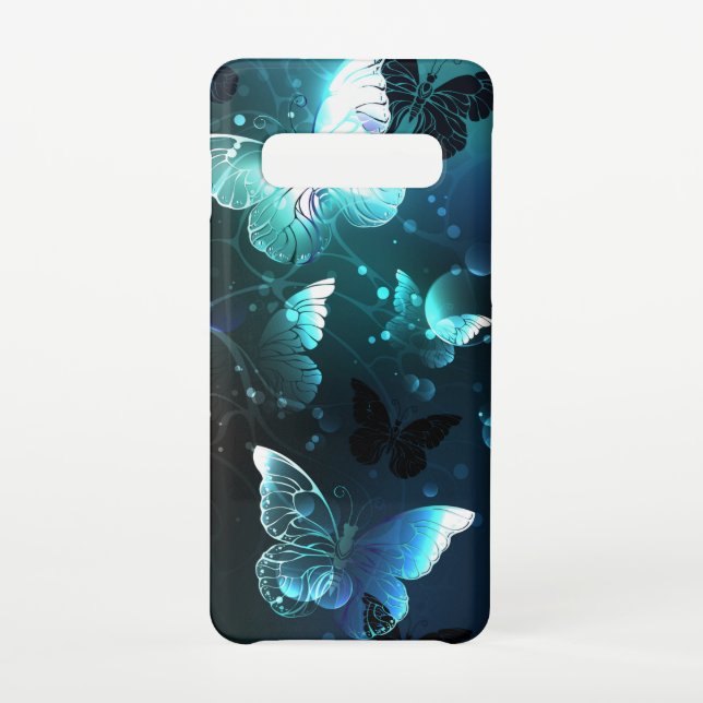 Mint Night Butterflies Samsung Galaxy Case (Back)