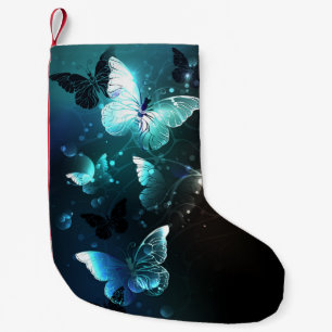 Mint Night Butterflies Small Christmas Stocking