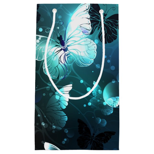Mint Night Butterflies Small Gift Bag (Front)