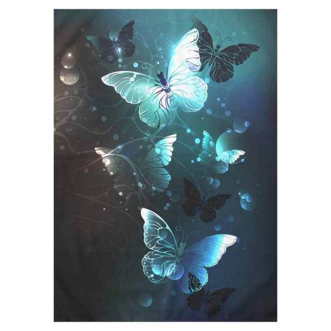 Mint Night Butterflies Tablecloth (Front)