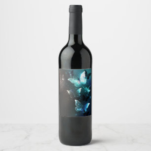 Mint Night Butterflies Wine Label