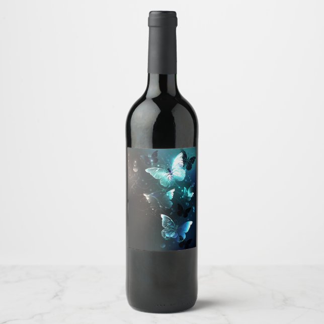 Mint Night Butterflies Wine Label (Front)