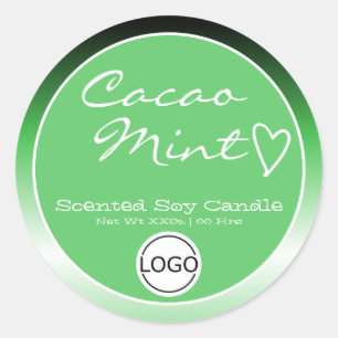 Mint Ombre Circle Logo Template Soy Candle Label