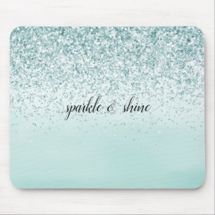 Mint Ombre Glitter personalized Mouse Pad