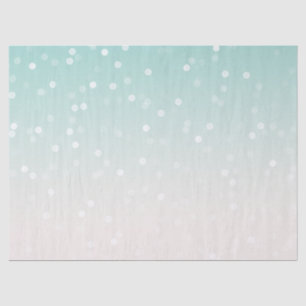 Mint Ombre White Bokeh Confetti Tissue Paper