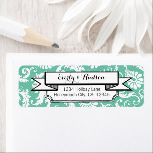 Mint or Any Colour Personalized Floral Damask