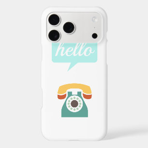 Mint Orange Aqua Tan Retro Téléphone Bonjour
