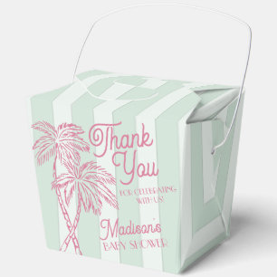 Mint Palm Spring Pastel Beach Baby Shower Favor Box