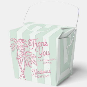 Mint Palm Spring Pastel Beach Birthday Party Favor Box