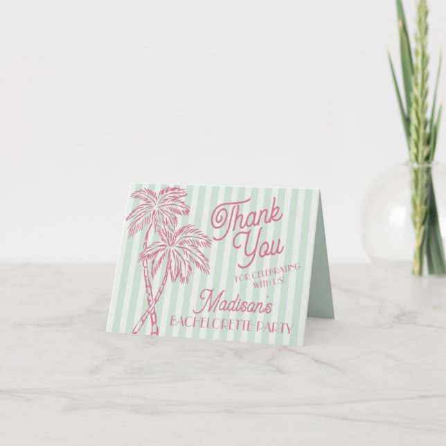 Mint Palm Springs Pastel Beach Merci Cartes (Devant)