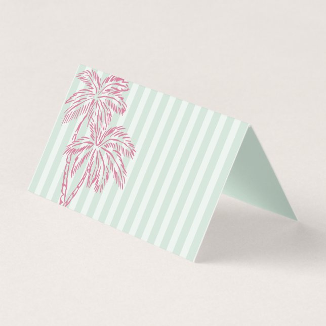 Mint Palm Springs Pastel Beach Party Carte de lieu (Front)