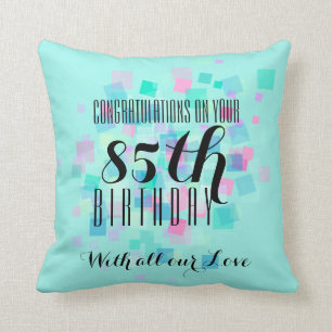 Mint Pastel Colours 85th Birthday Custom Pillow 3
