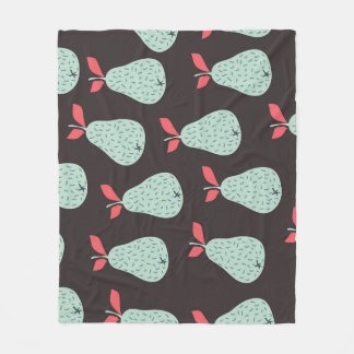 Mint Pears: Vintage Seamless Texture Fleece Blanket