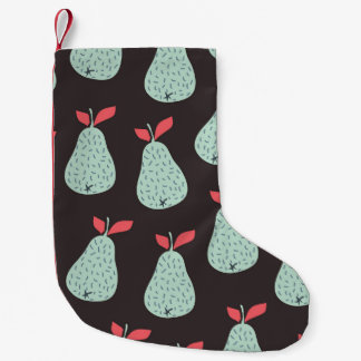 Mint Pears: Vintage Seamless Texture Small Christmas Stocking