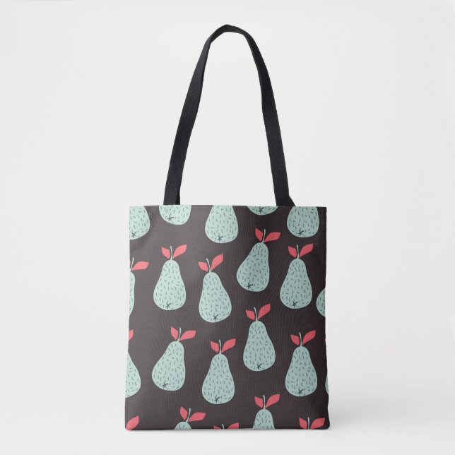 Mint Pears: Vintage Seamless Texture Tote Bag (Front)