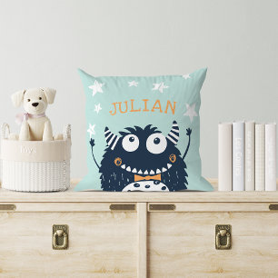 Mint   Personalized Monster Throw Pillow