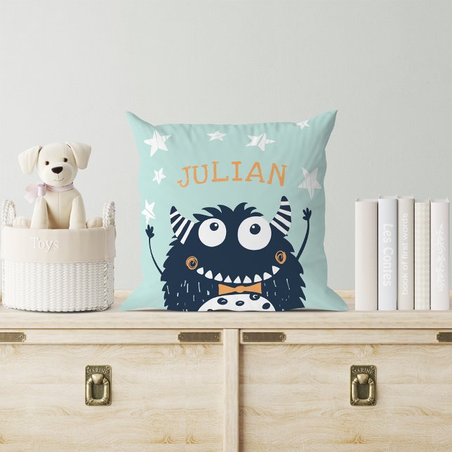 Mint | Personalized Monster Throw Pillow (Creator Uploaded)