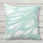 "Mint Petals' Abstract Throw Pillow<br><div class="desc">Pillow printed with original modern abstract acrylic watercolor painting in soft mint green and white.</div>