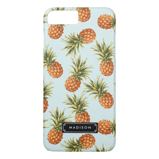 Mint Pineapple Personalized Case-Mate iPhone Case (Back)