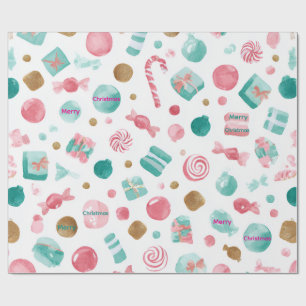 Mint & Pink CANDY Christmas Paper 