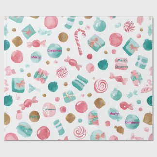 Mint & Pink CANDY Christmas Paper 