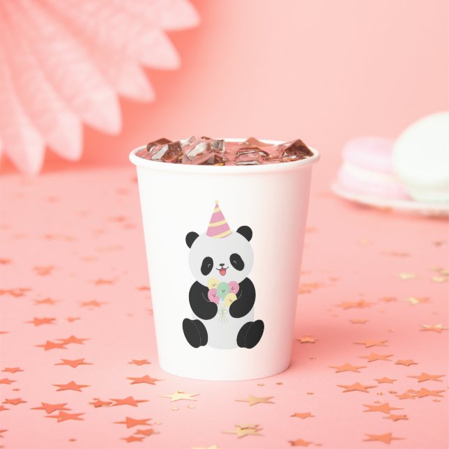 Mint & Pink sweet Panda design Paper Cups (Insitu)