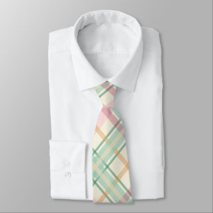 mint pink tartan plaid tie