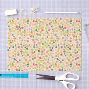 Mint Pink Yellow Green Fruity Dots Birthday Tissue Paper