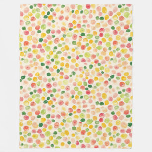 Mint Pink Yellow Green Fruity Dots Fleece Blanket